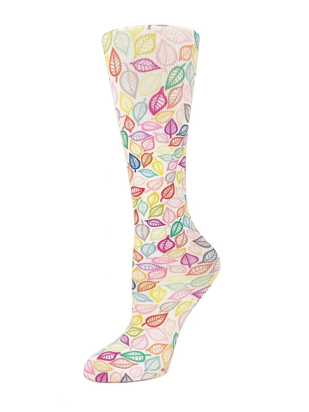 NEW Cutieful Therapeutic Compression Socks Fits Size 5-11 Vibrant Fall Leaves